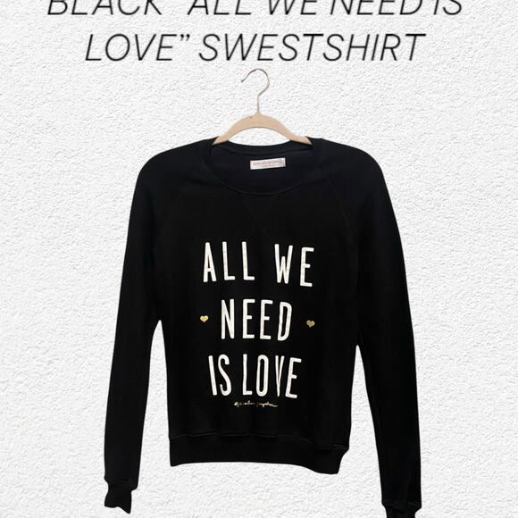 Spiritual Gangster Tops - Spiritual Gangster Women's Black “All We Need Is Love” Long Sleeve Size XS